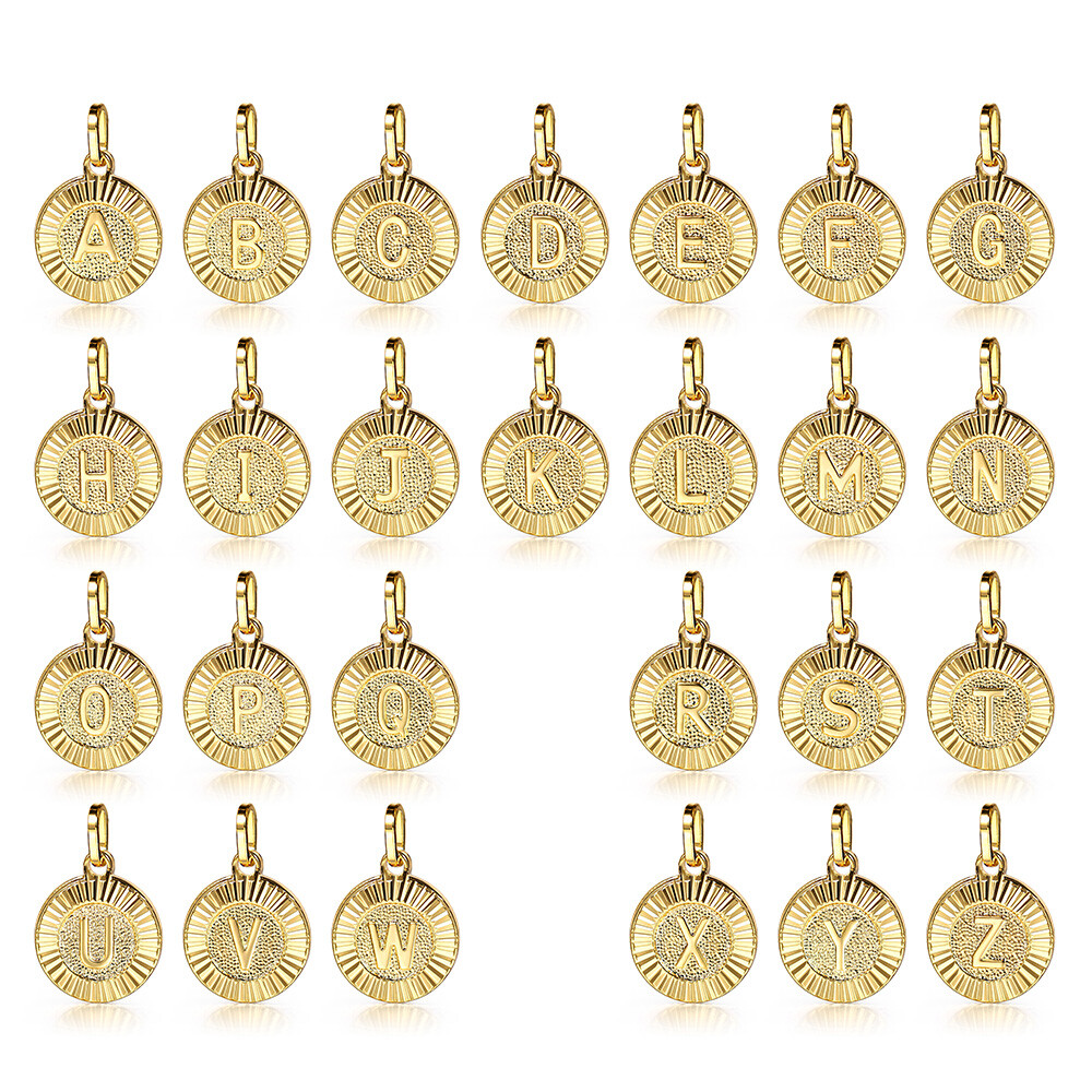 Women Men Gold Filled Letter A-Z Pendant Initial Necklace Stainless Steel Chain