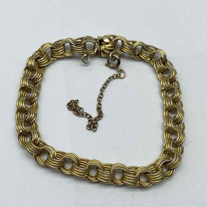 Vintage 12K Gold Filled Triple Link Bracelet 1/20 12K GF GTE Hallmark 7.25″