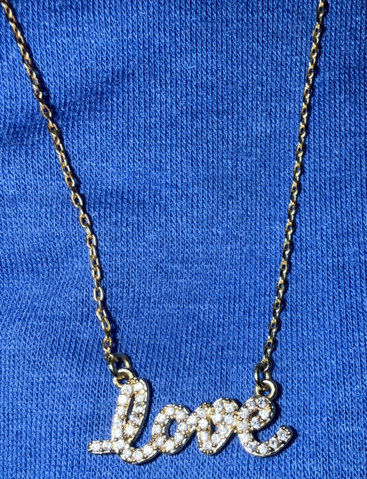 Kate Spade New York Say Yes Love Pendant Necklace Gold Tone EUC