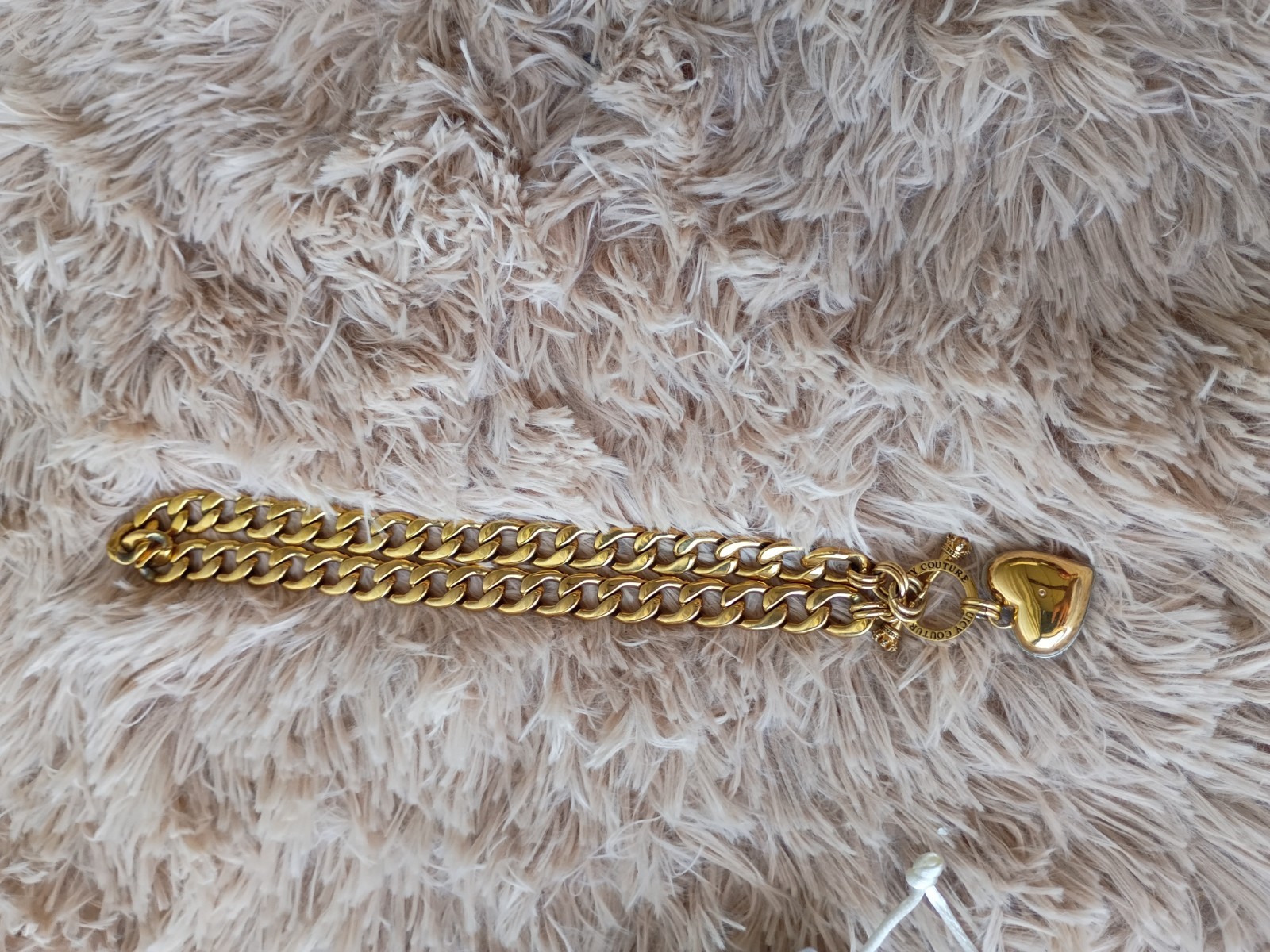 Juicy Couture Rose Gold Tone Chain Link Toggle Clasp Heart Necklace 18″