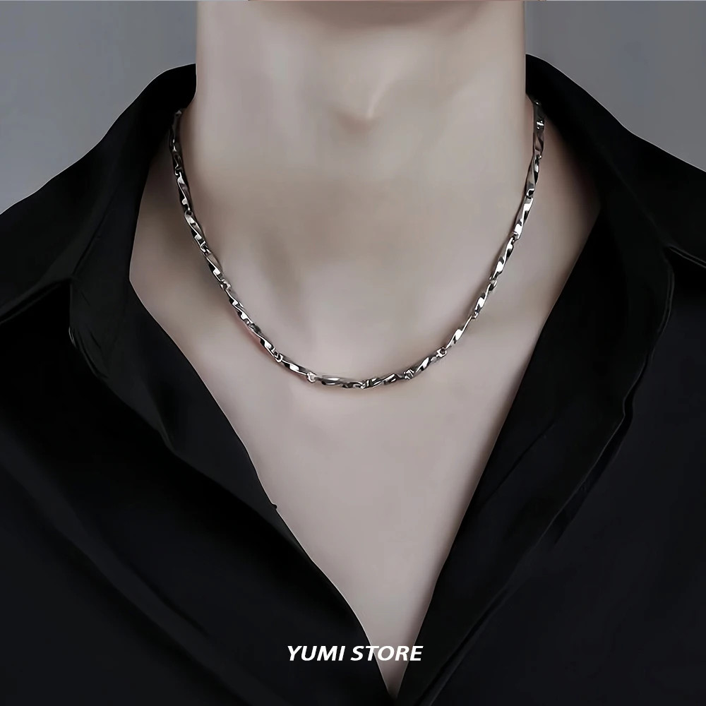 Hip Hop Möbius Titanium Steel Necklace For Man Woman Trendy Luxury Non Fading Cl