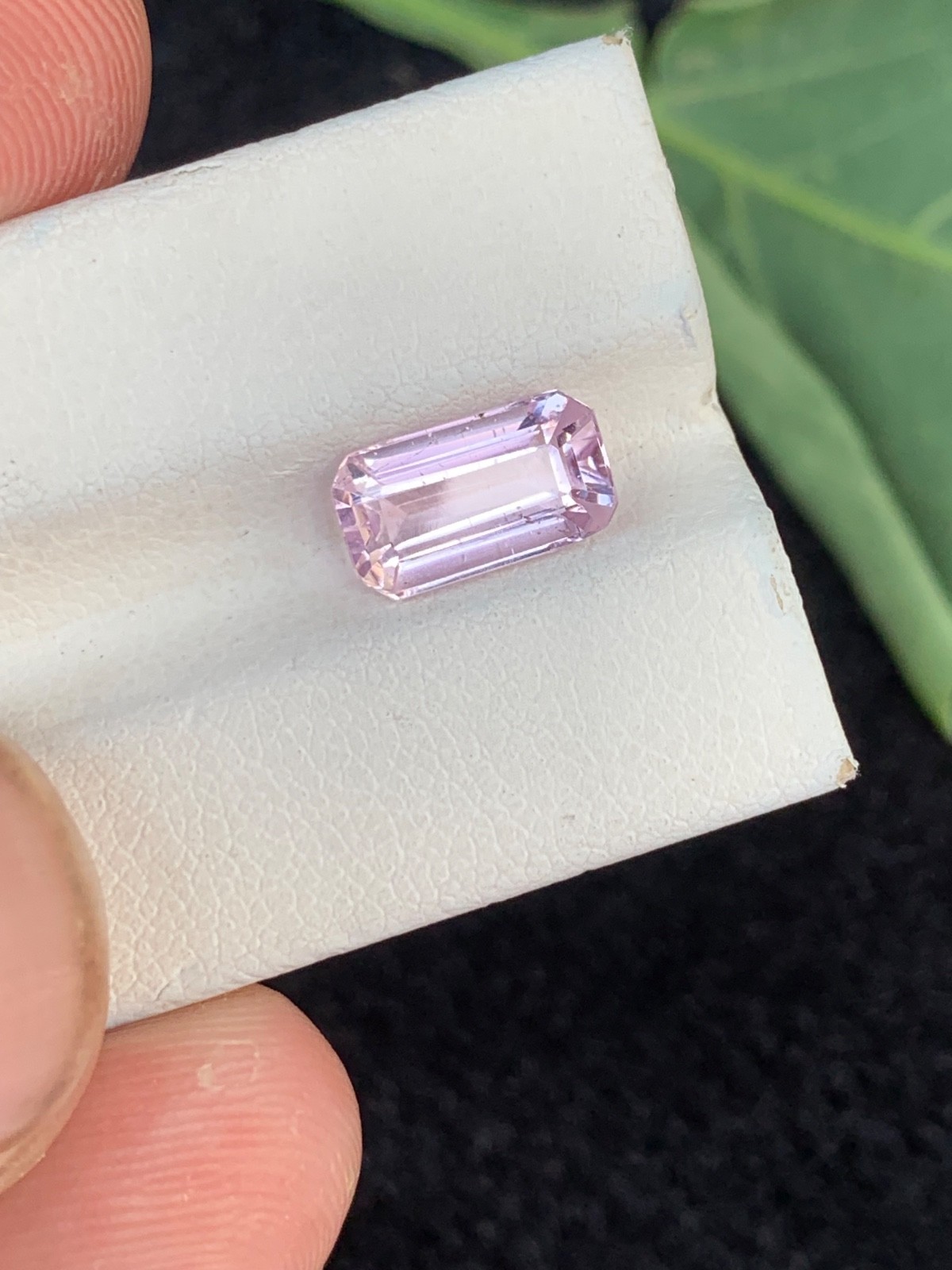 2.56Ct Natural cut kunzite cushion shape loose gemstone from Afghanistan