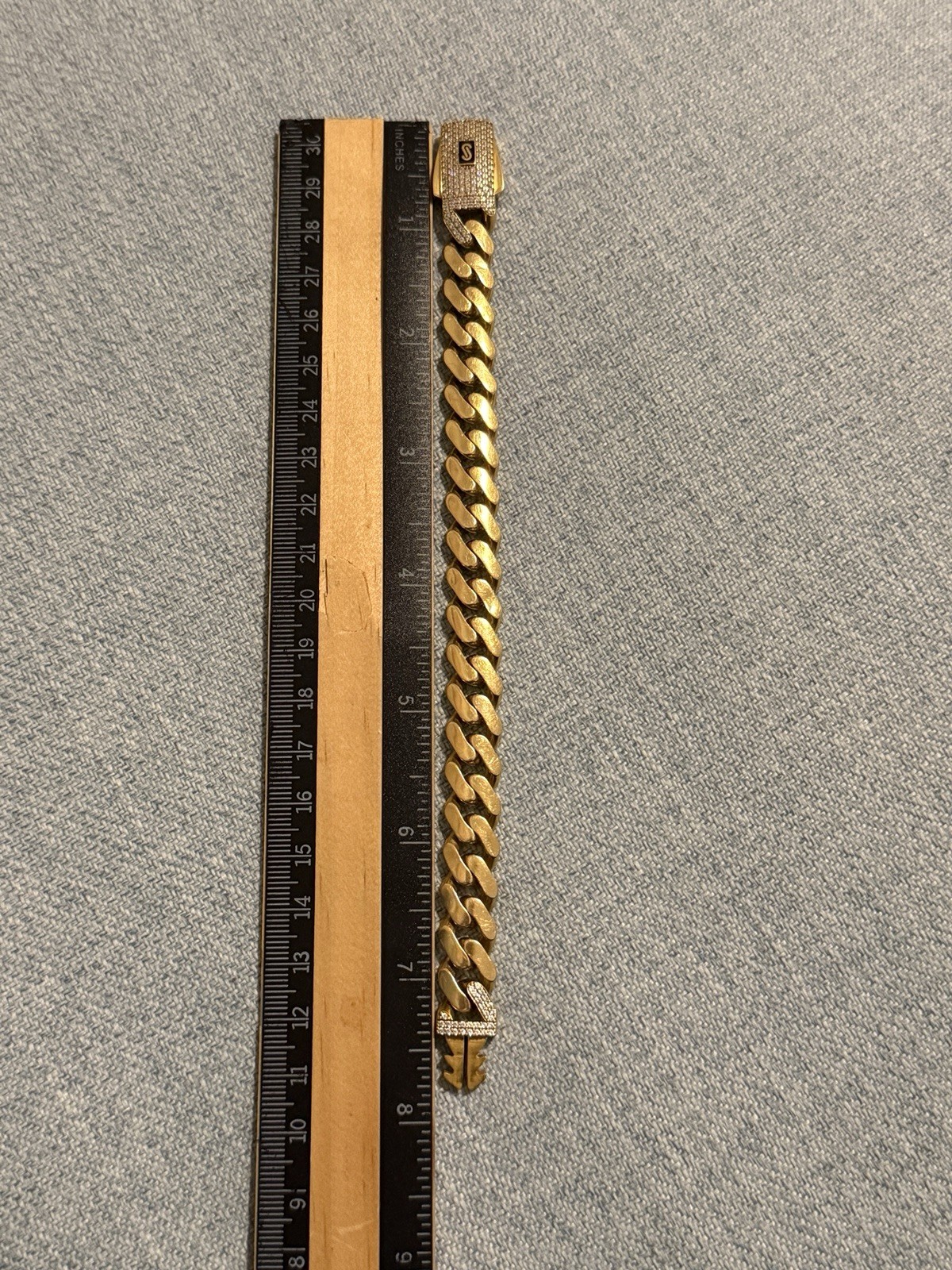 21k Gold Monaco Chain Bracelet 20.2 Grams