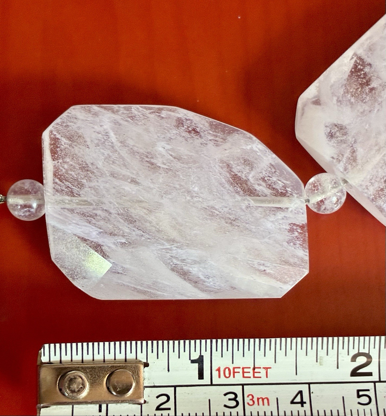 Faceted Clear Quartz Beaded Statement Necklace