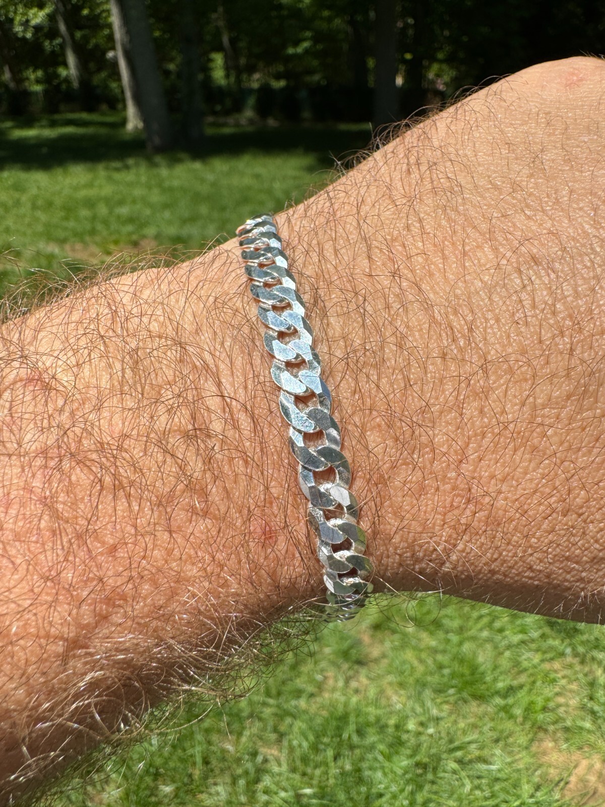 Real Solid 925 Sterling Silver Flat Curb Cuban Link Bracelet 3-10mm ITALY MADE