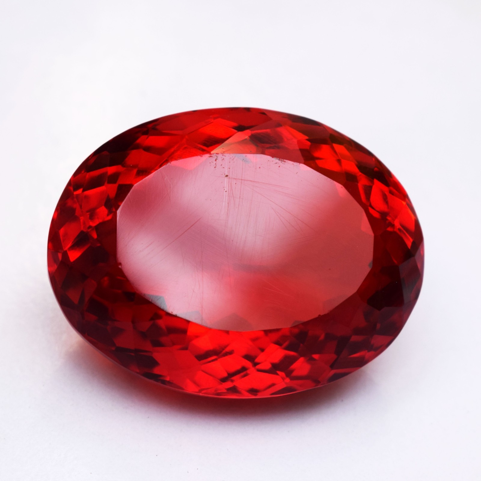 181.65 Carat Huge Blood Red Spinel Oval Cut Flawless Certified Loose Gemstone