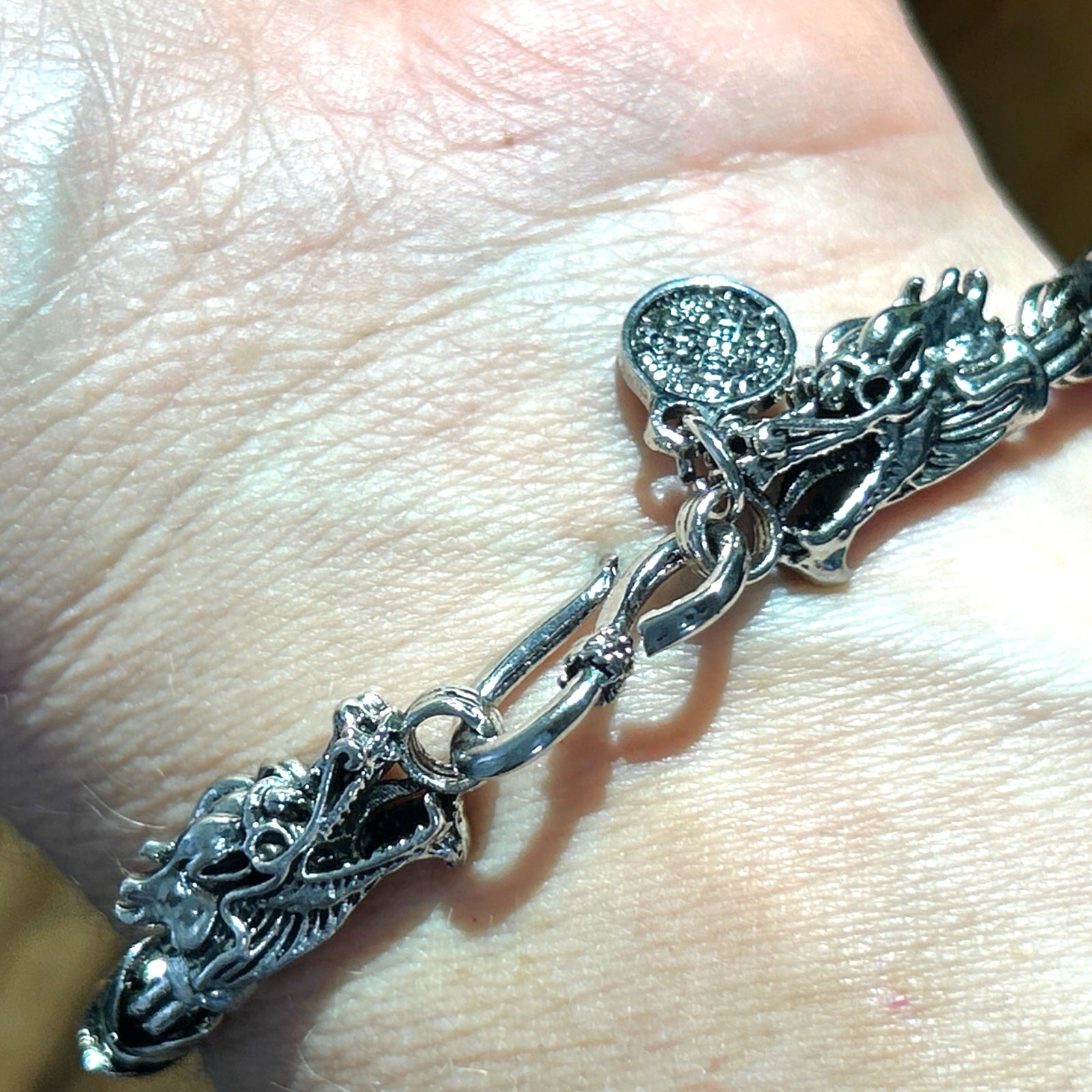 Byzantine Dragon 7.5″ Bali Bracelet Silver Tone Stainless Steel high end look