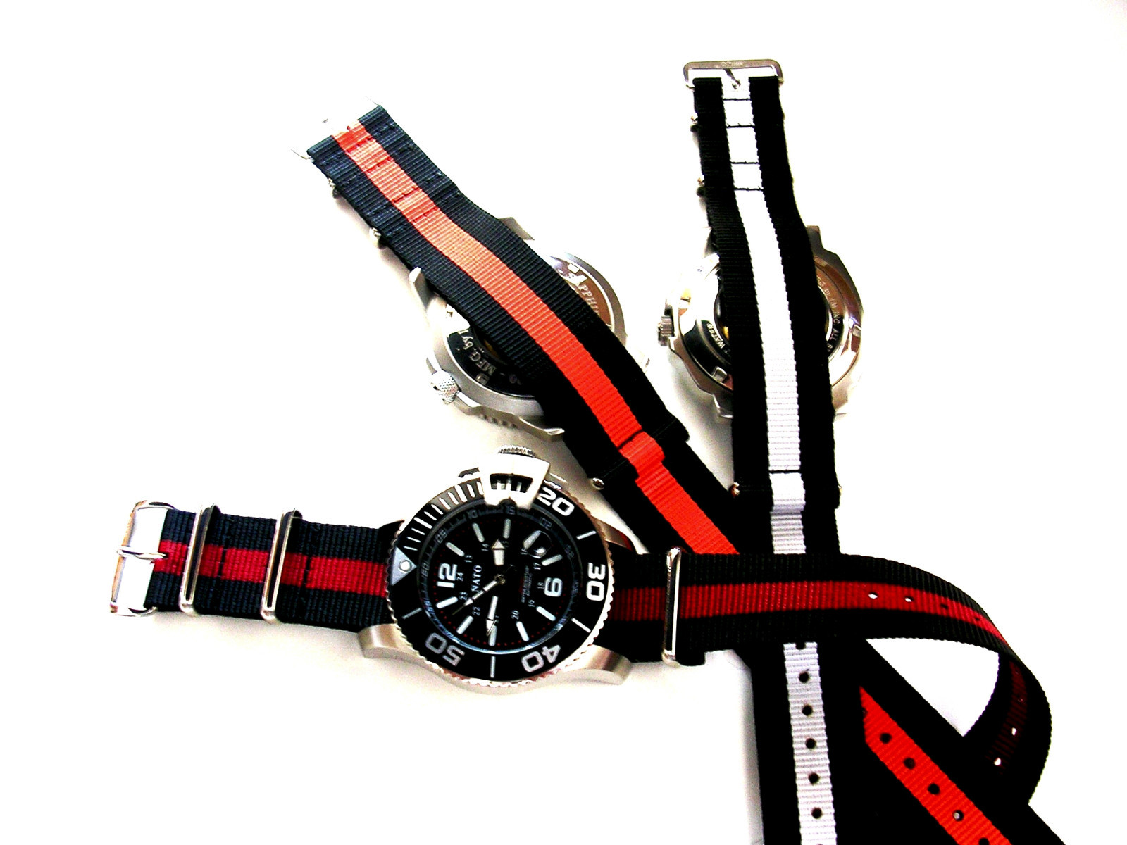 NATO G10 ® 3 Stripe Classic nylon watch band Military RAF strap Bond IW SUISSE