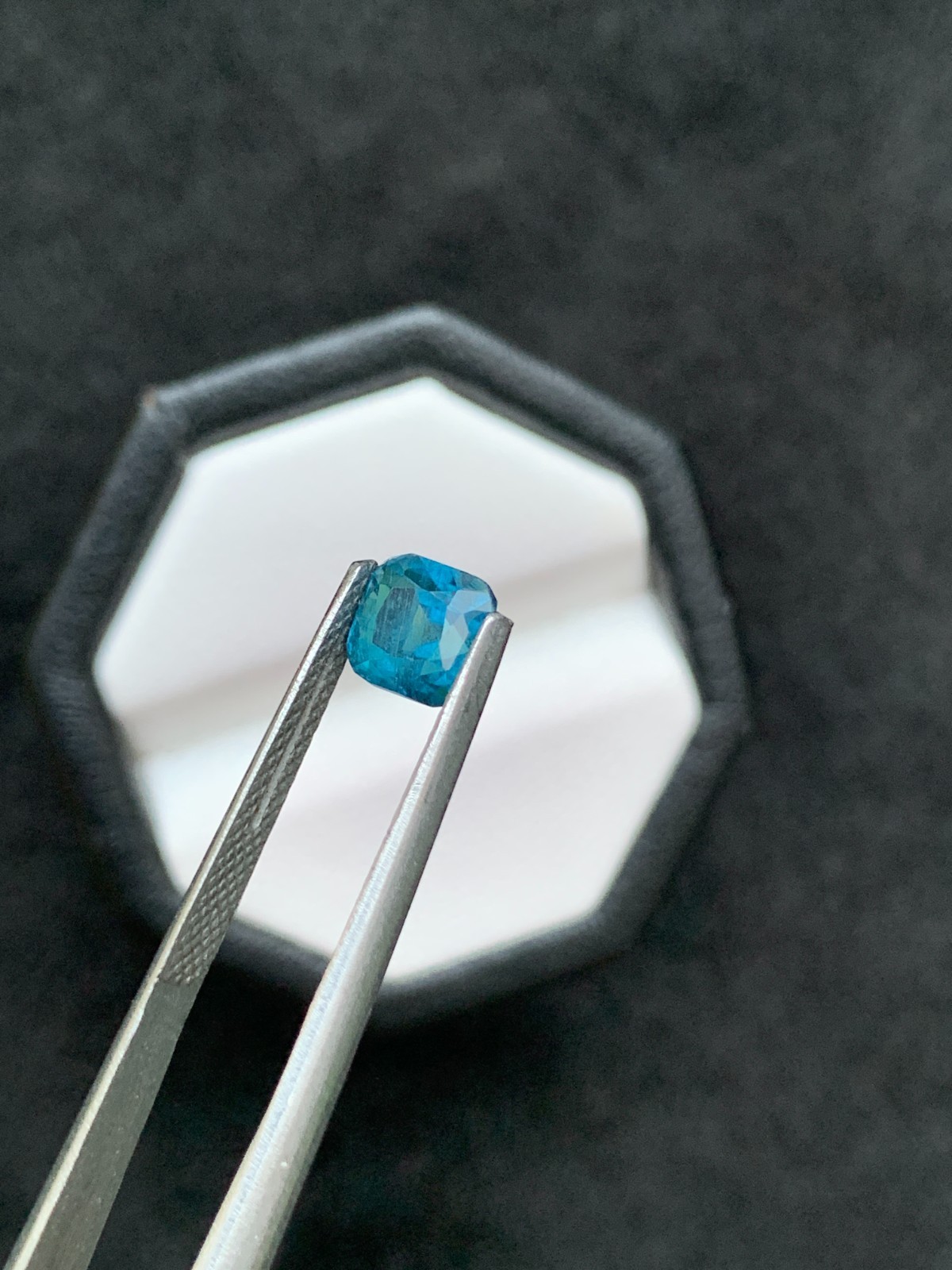 1.32 Ct Natural Untreated Ink Blue Tourmaline Cushion Cut Afghan Loose Gemstone