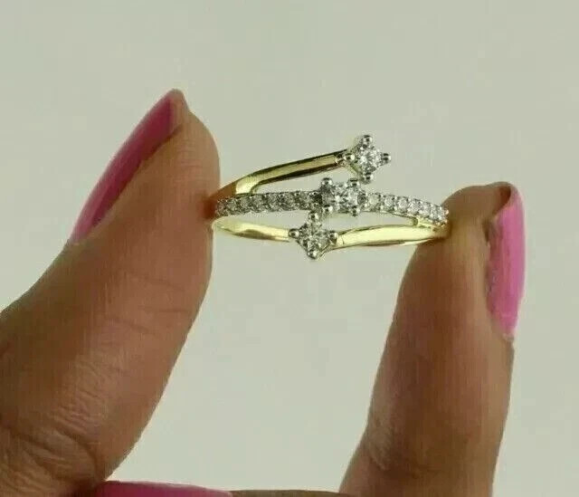 2 Ct Round Cut Lab Created Stunning Band Ring 14K Yellow Gold Plated