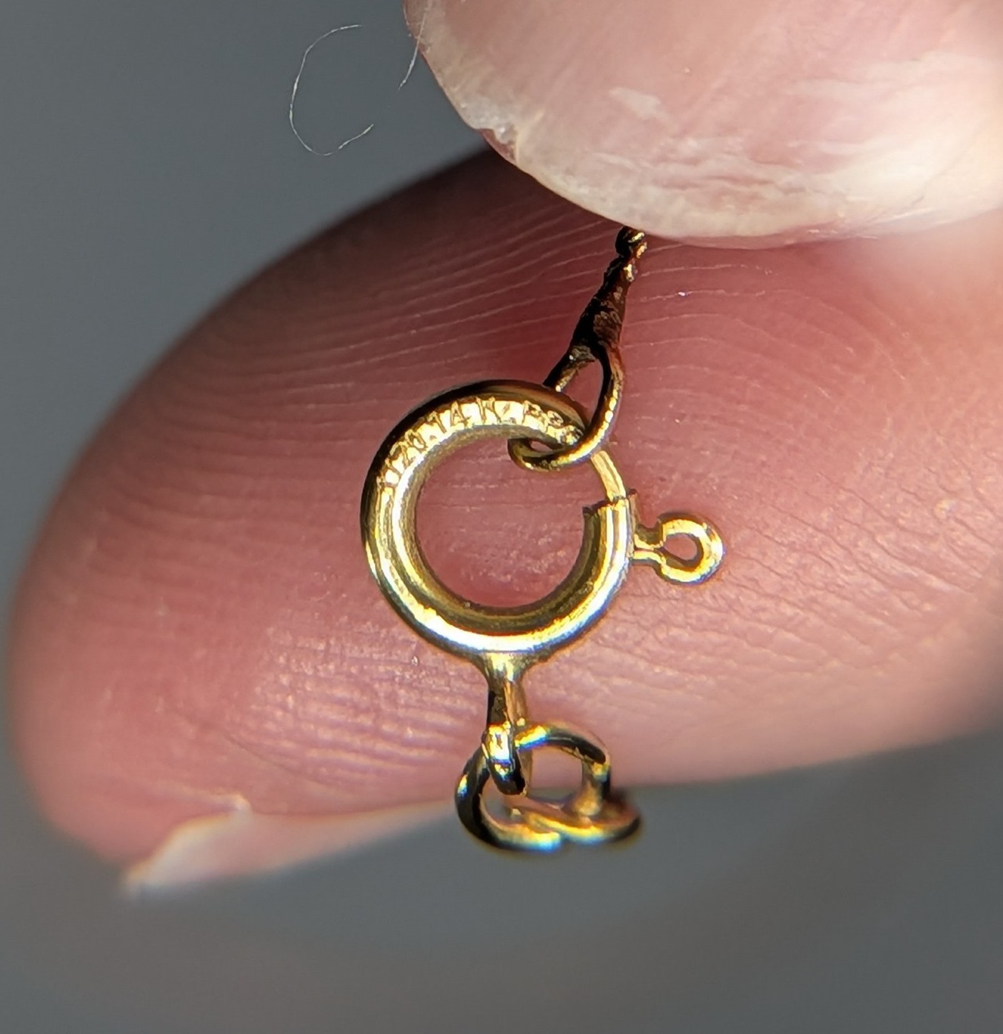 14k GF CZ Pendant 1/20 14k GF Chain Necklace Signed PPC 17″ Gold Tone 1.05g