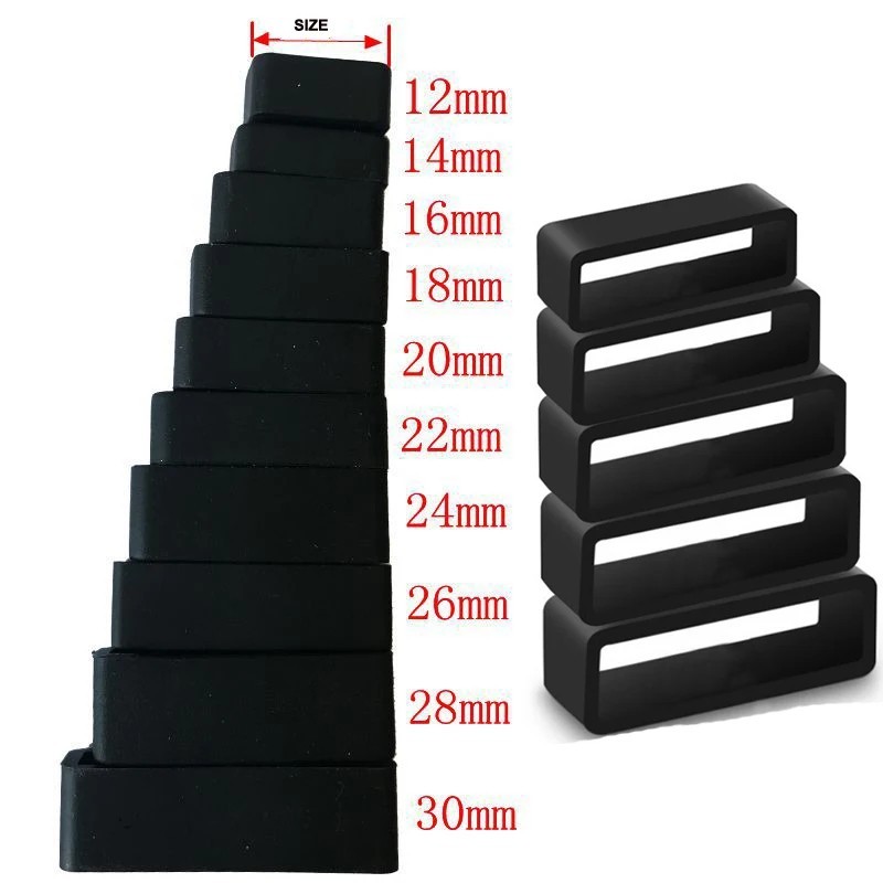 2-10 pcs Silicone Watch Strap Band Loop Hoop Retainer Buckle Holder Ring Keeper