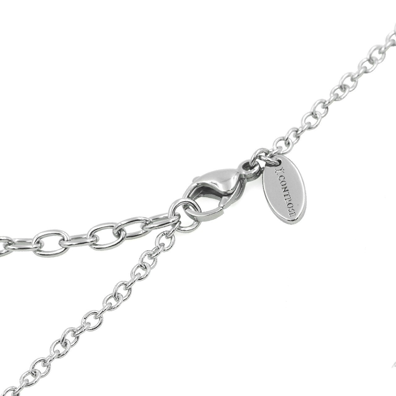 twist round necklace clear faceted glass stainless steel pendant necklace