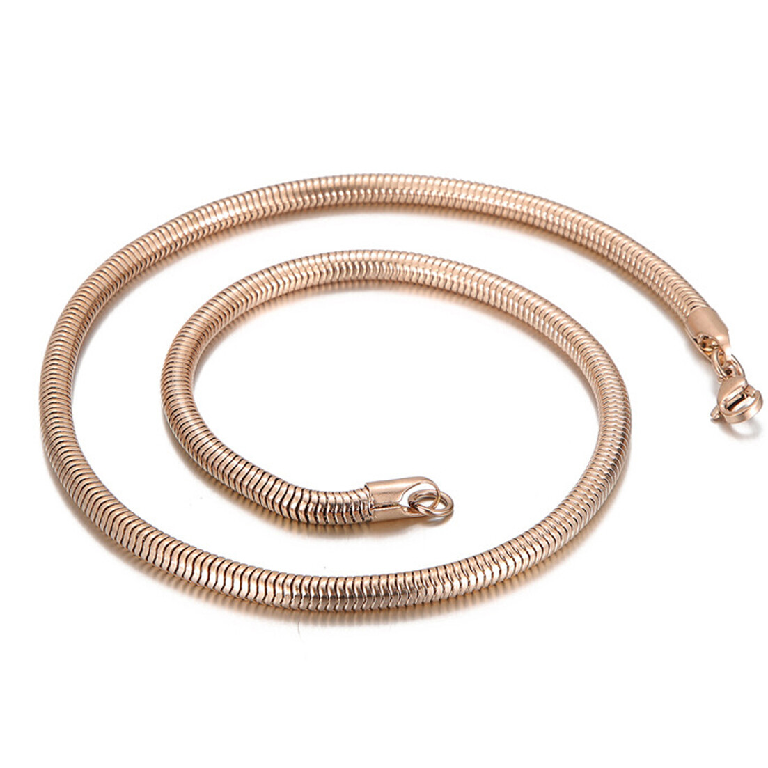 20″ 22″ 24″ Fashion 316L Stainless Steel Round Snake Chain Neklace for Men Women
