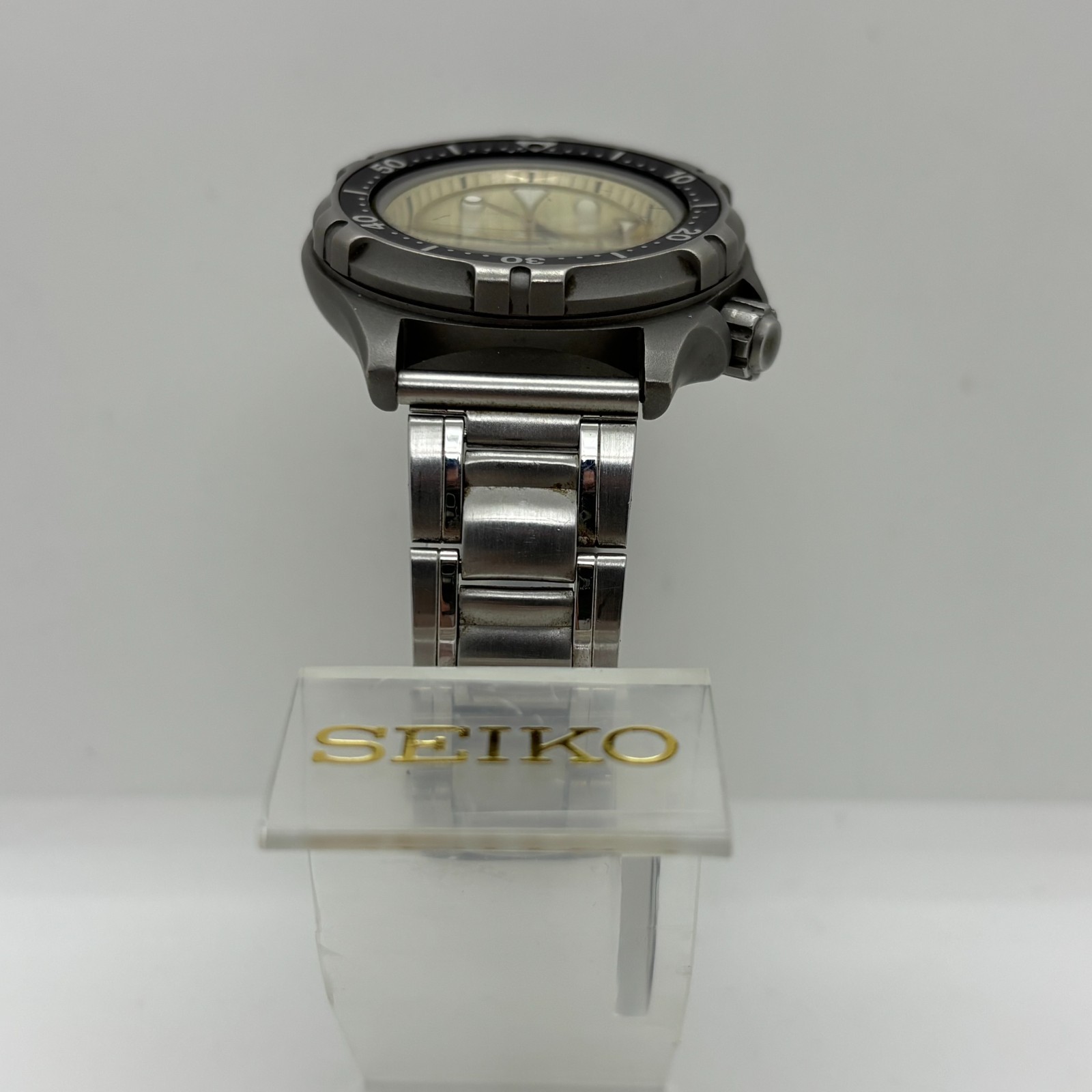 [w2400] SEIKO 7C43-6A00 PROFESSIONAL DIVER 200m New battery Titanium VG/EX