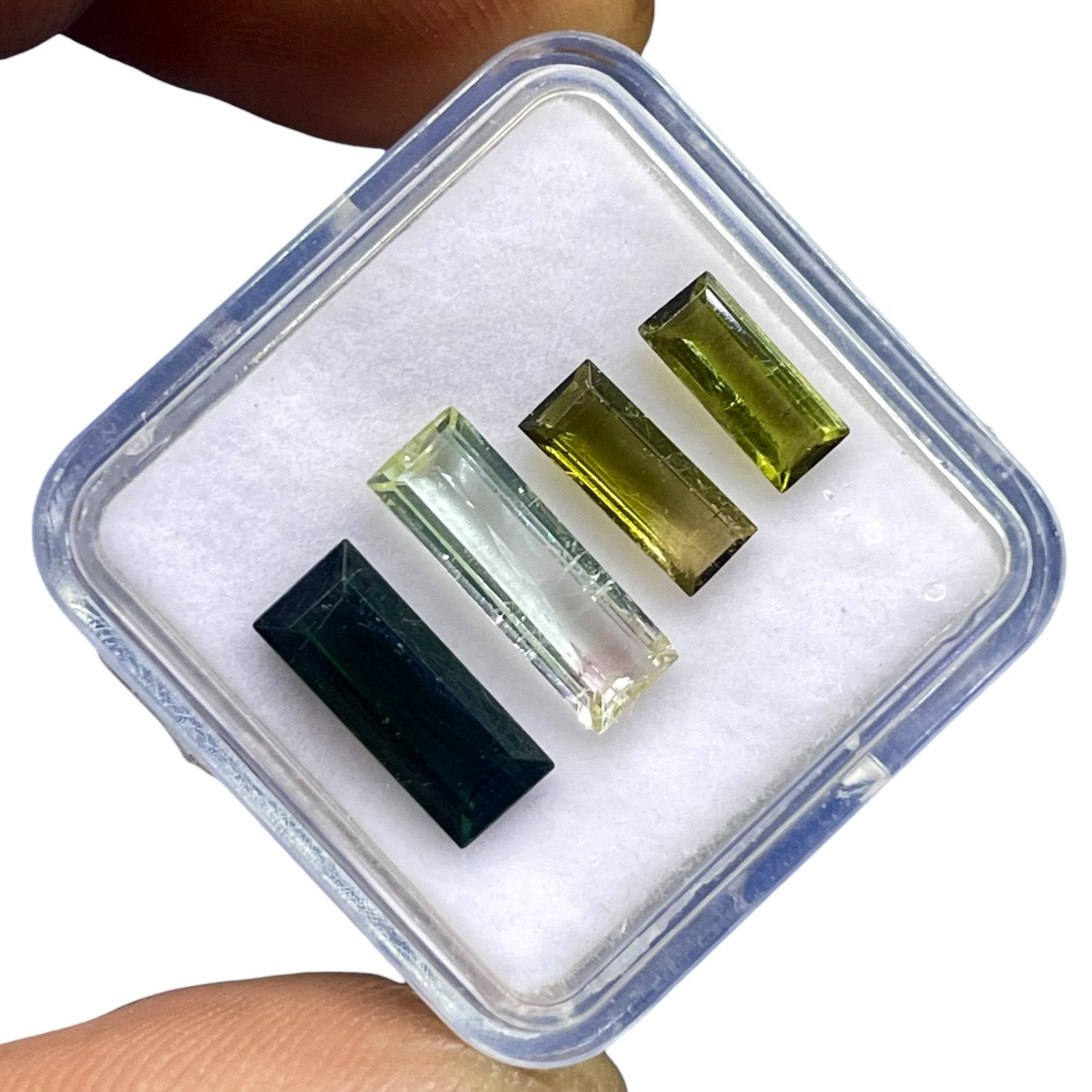 4 Pcs Natural Mozambique Tourmaline 8-13mm Baguette Cut Loose Gemstones Lot