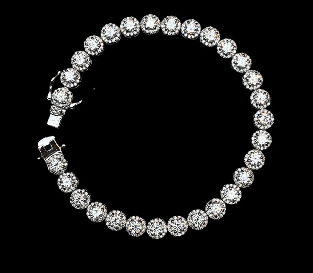 Full Moissanite Tennis Bracelet, VVS/Color D, S925
