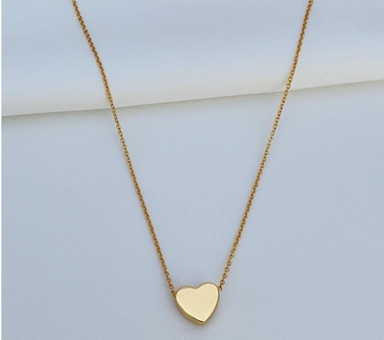 New Tory Gold Heart Necklace with Jewelry Pouch Size:45cm