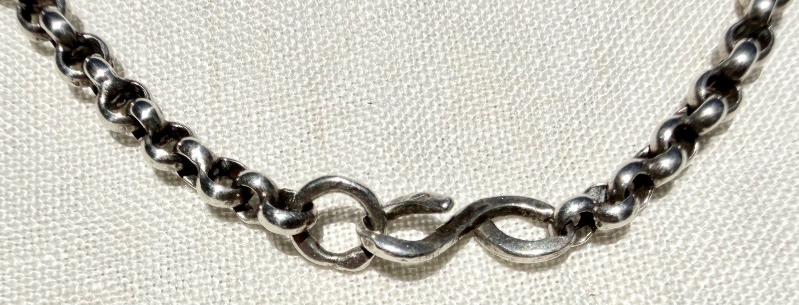 Antique Victorian Sterling Silver ROLO or BELCHER Necklace Chain ~ 29 1/2″
