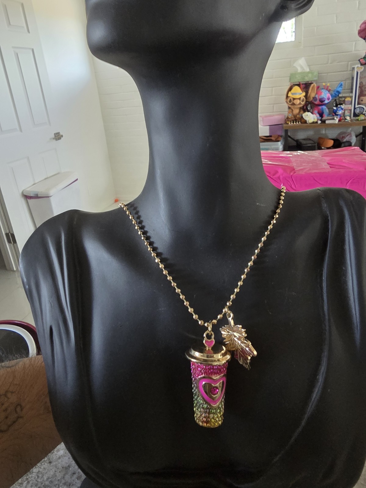Betsey Johnson Fall Ombre Latte Rhinestone Necklace