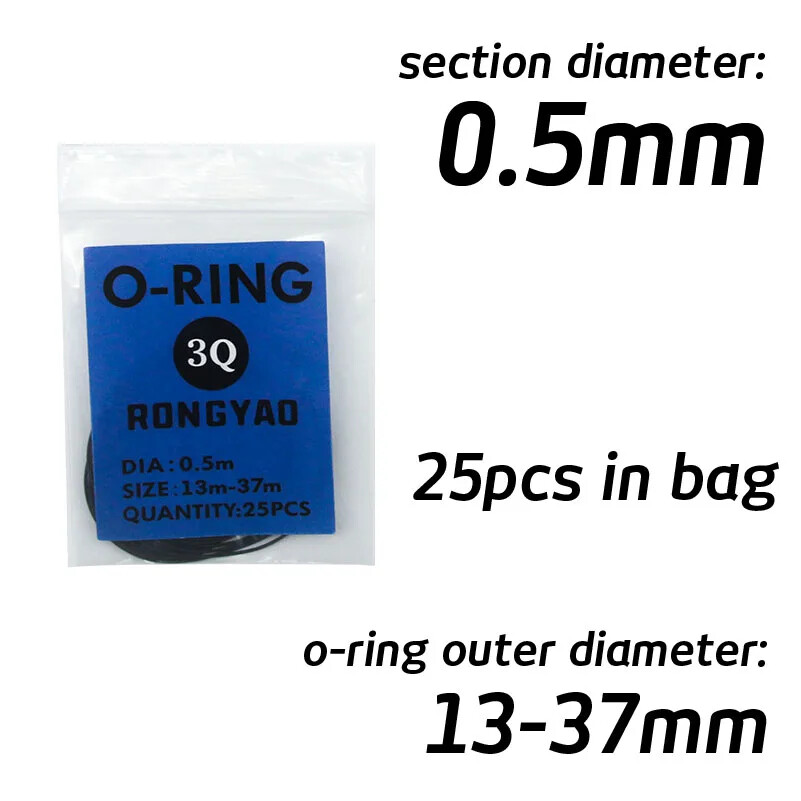 Watch Back Case Waterproof O-Ring 0.5-0.8mm 13-40mm Rear Cover Gasket Seal Ring
