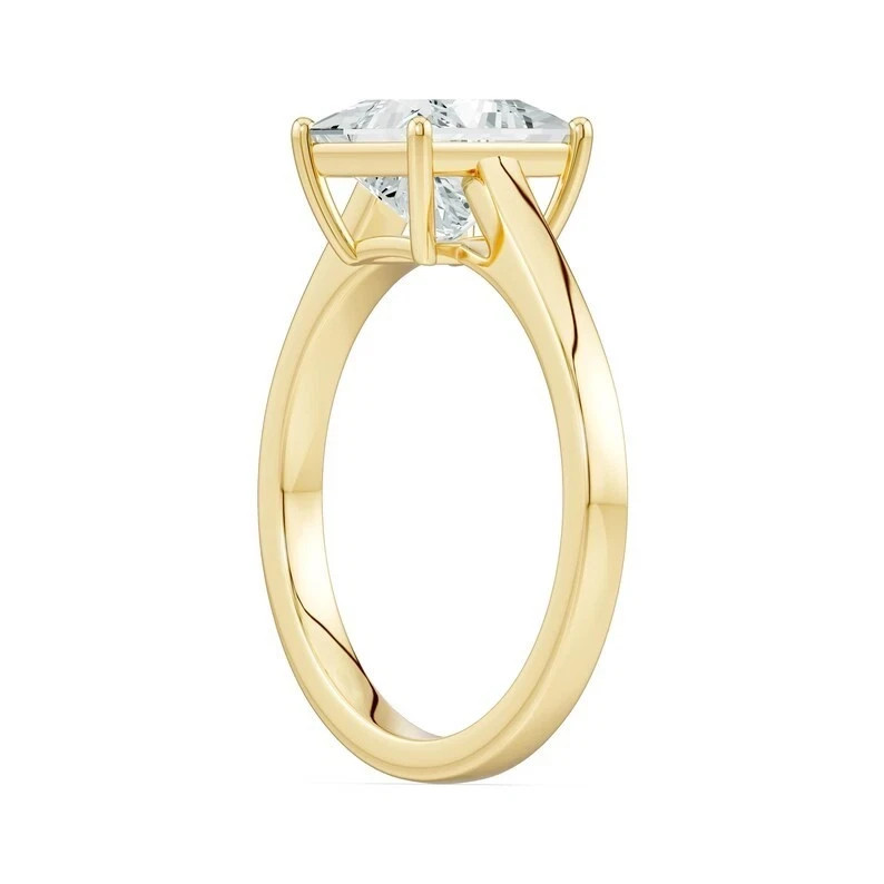 2 CT Princess Cut Moissanite Solitaire Ring 925 Sterling Silver Promise Ring