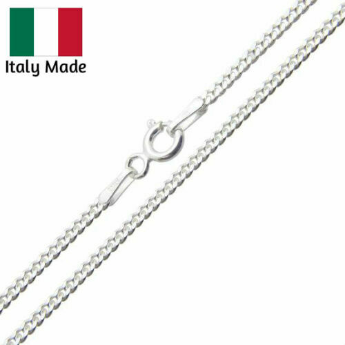 S925 Sterling Silver Curb Cuban Men’s Women’s 1.8MM Chain Necklace 925 Italy