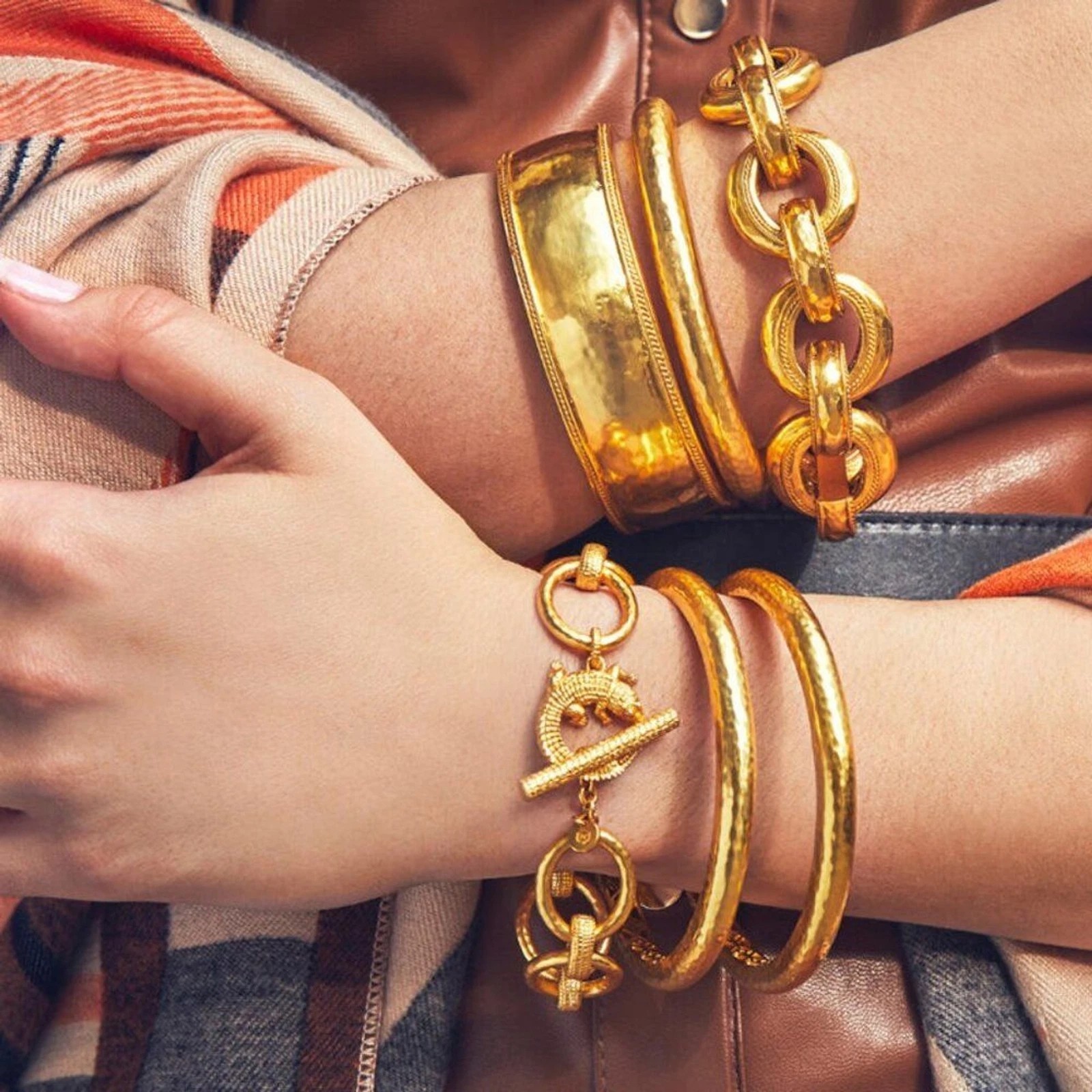 Julie vos 18K Gold OT Buckle Bracelet
