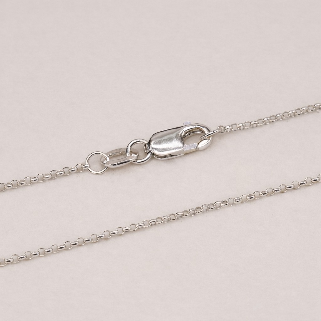 9 ct White Gold 1.2 mm Round Belcher Chain Necklace 51cm / 20″ Hallmarked