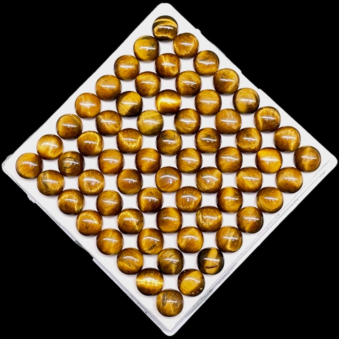 42 Pcs Natural Tiger Eye 10mm Round Cabochon Wholesale Loose Gemstones Lot