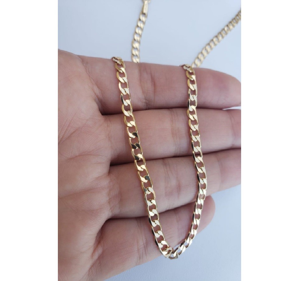 18K Yellow Gold Filled Tarnish-FREE 4mm * 20 inch Cuban Curb Chain Necklace E70G