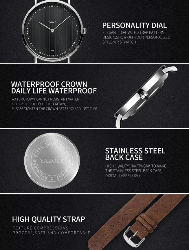 Ultra Thin Quartz Dress Watch men classic Fashion bauhaus minimalist waterproof