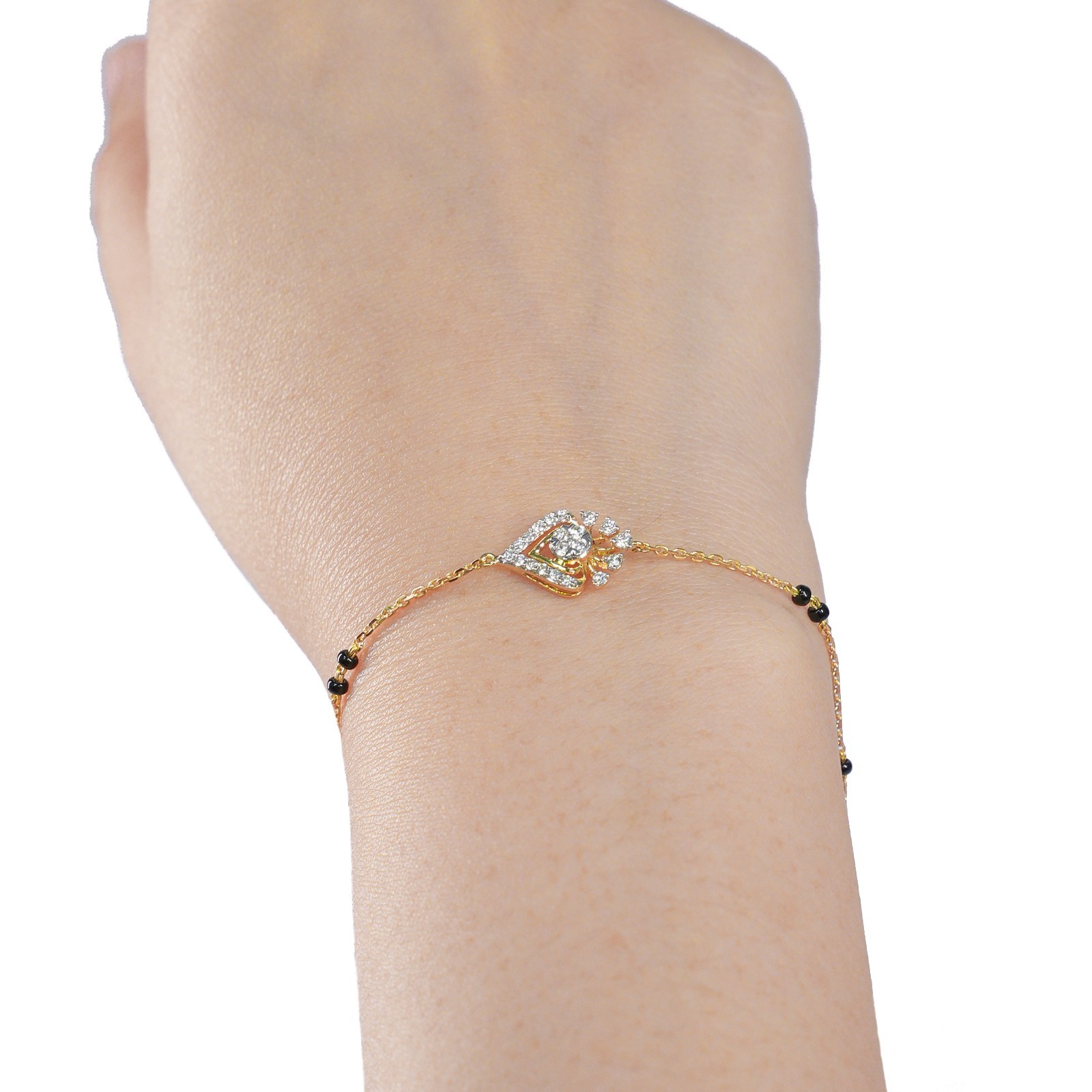 18 KARAT MANGALSUTRA BRACELET | NATURAL DIAMOND | IGI CERTIFIED | YELLOW GOLD