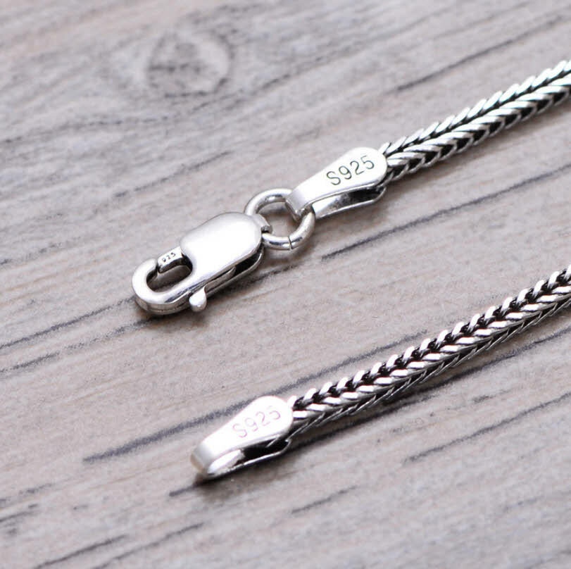 B25 Snake Chain Necklace 925 Sterling Silver Length 55cm 22inch Thickness 1.6mm