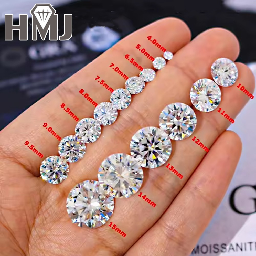 US 3-20mm D Color GRA Certified Loose Moissanite Round Stones D VVS1 All Sizes