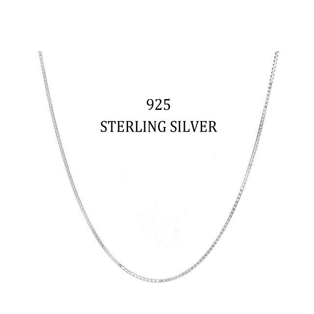 Verona Jewelers 925 Sterling Silver 1.5MM Unisex Box Chain Necklace sizes 16-30