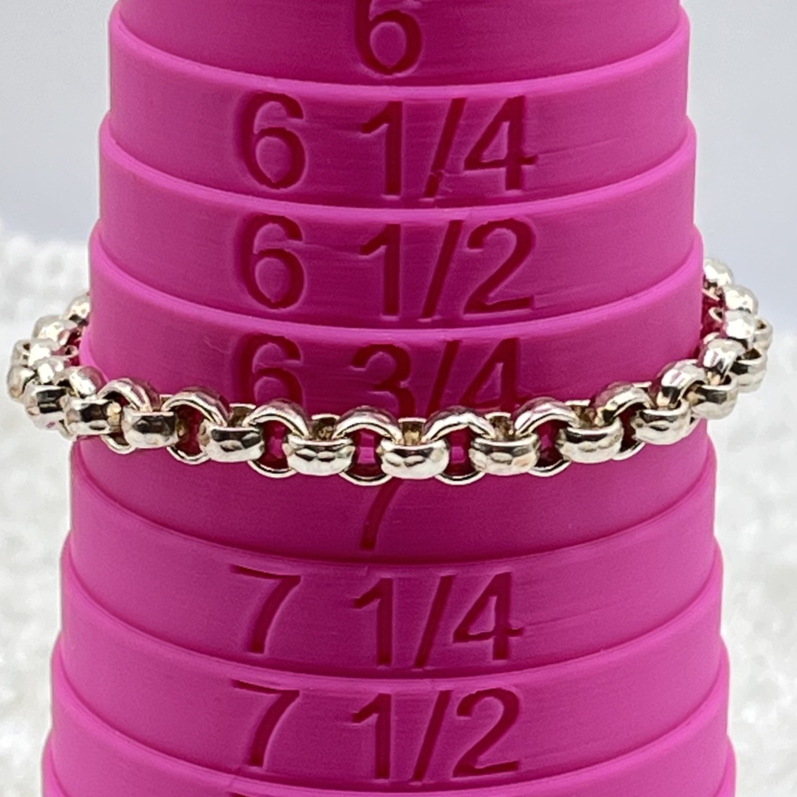 999 Fine Silver Bracelet Chunky Rolo Belcher Links 25 Grams 7″