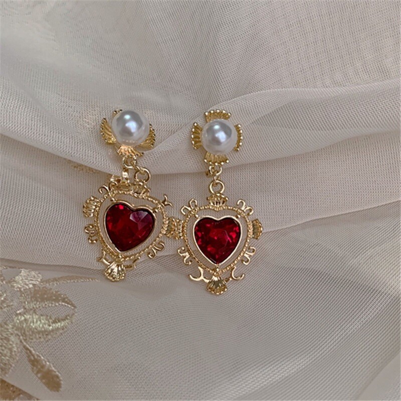 Fashion exquisite Love Heart Drop Dangle earrings 925 Silver