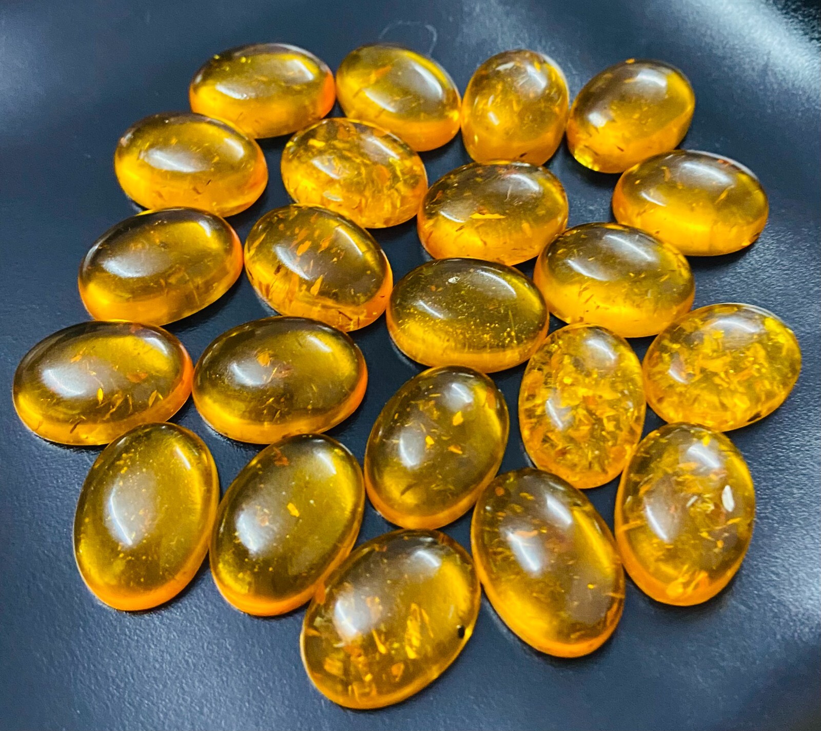 Baltic Amber Oval Shape Cabochon Flat Back Wholesale Lot For Making Jewelry
