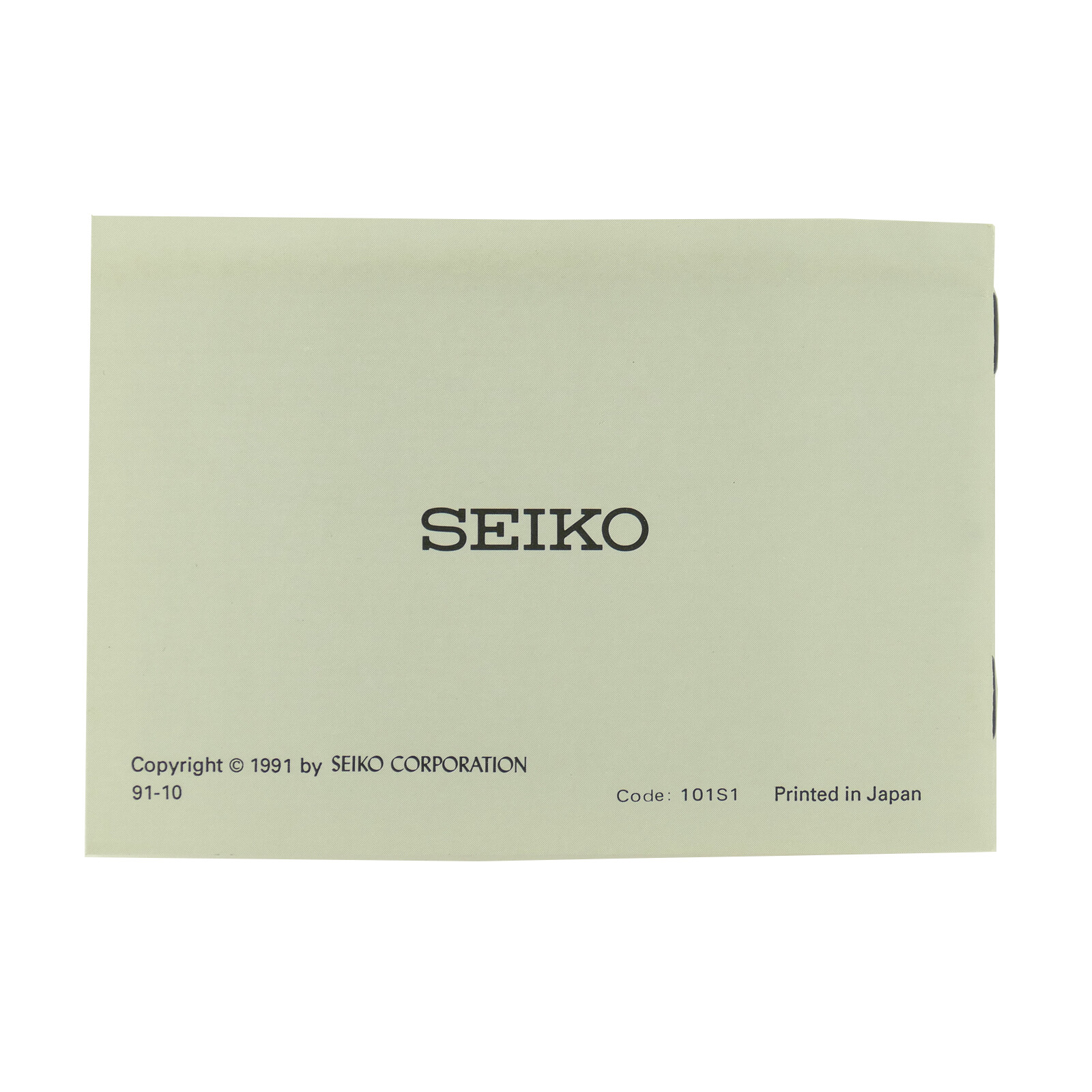 SEIKO VINTAGE LIMITED ONE-YEAR WARRANTY & INSTRUCTION FOR ANALOGUE WATCH BOOKLET