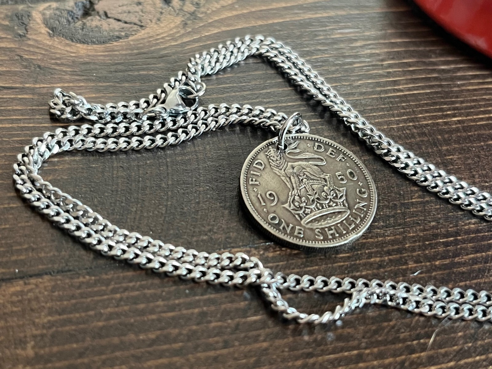 United Kingdom One Shilling Coin Necklace – British Sterling Pendant Custom Made