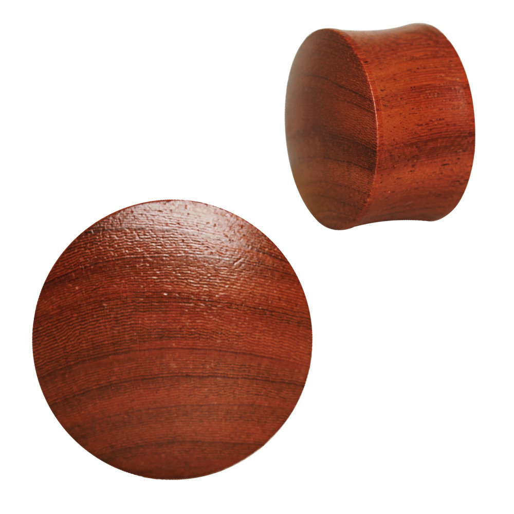 Natural Organic Sandalwood Wood Plug Plugs Sold As a Pair – (Size 4GA – 1″) E540