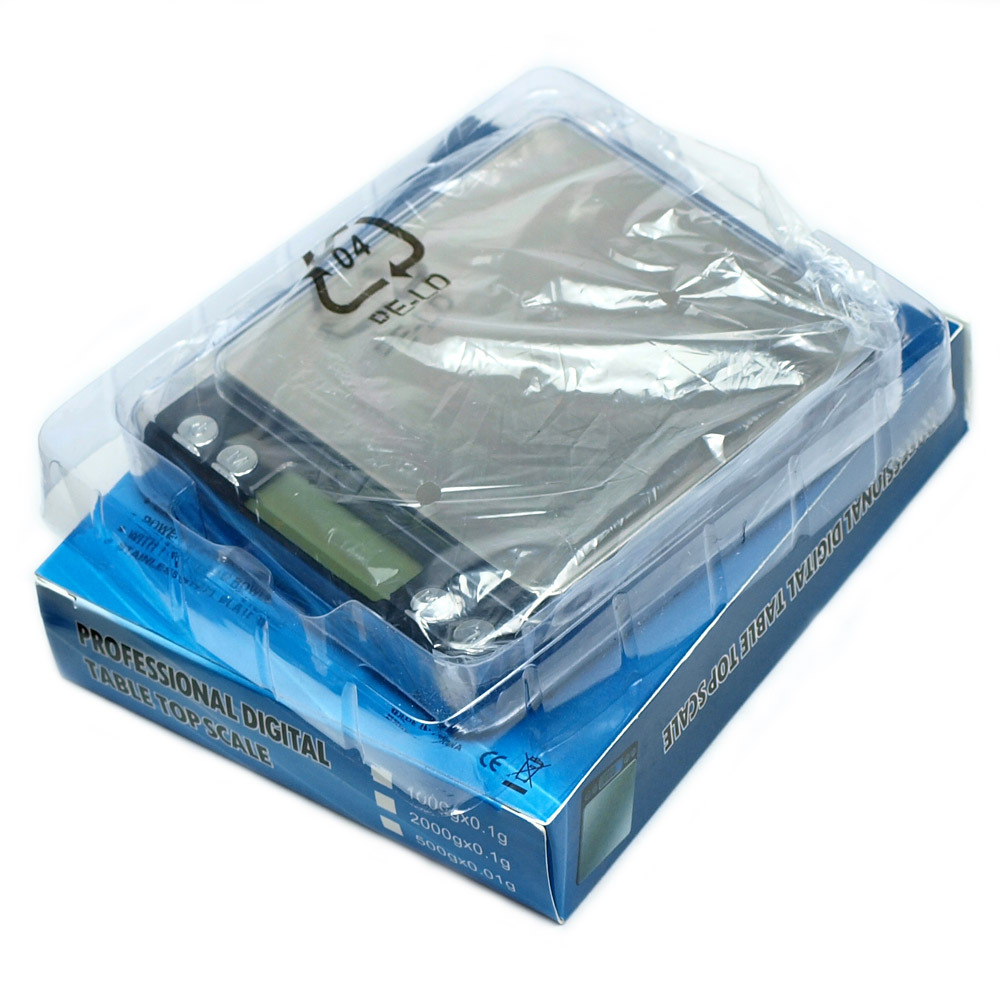 New: 500g x 0.01g Digital Precision Scale ACCT-500 Scale with Trays Black