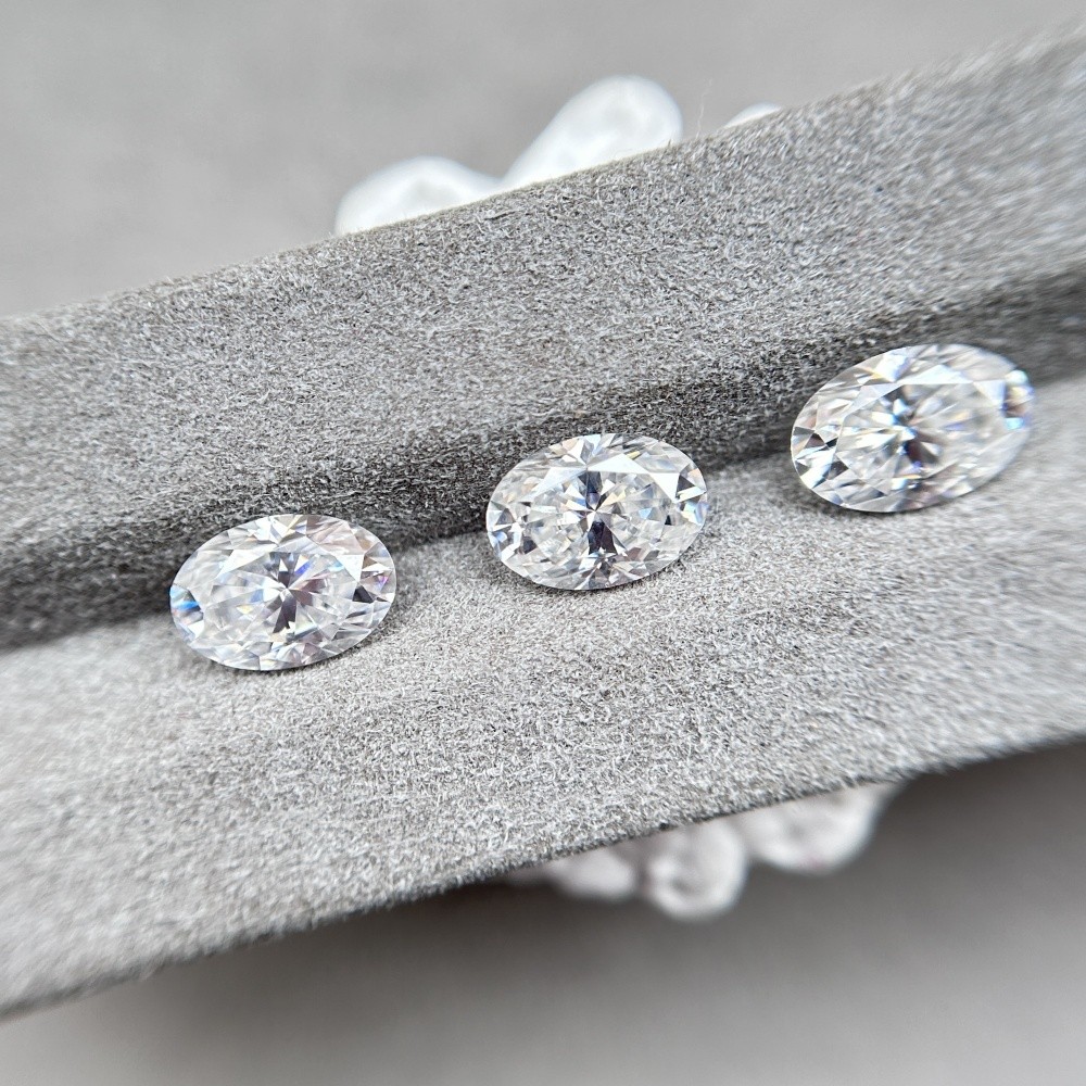 Oval Shaped 1PCS 2x3mm-12x16mm GRA Certificate White Color Loose Moissanite