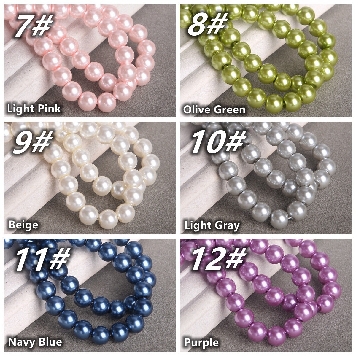 Pearl Glass Round Loose Beads 4mm/6mm/8mm/10mm/12mm/14mm/16mm for Jewelry Making