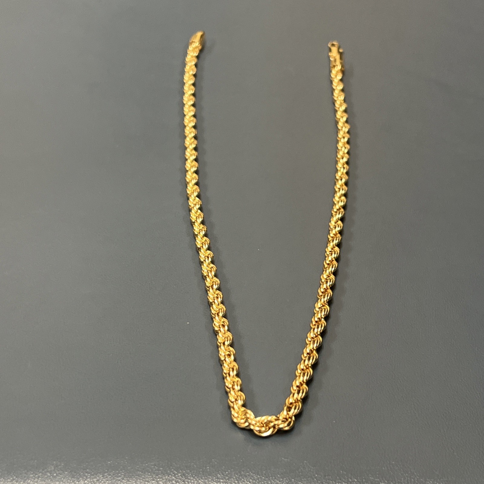 6MM 20INCH DIAMOND CUT ROPE CHAIN 14KT ELECTROPLATED 10x HIGH QUALITY