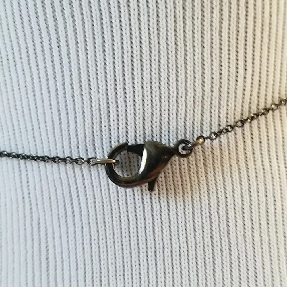 casual dark metal chain necklace – 17 inches