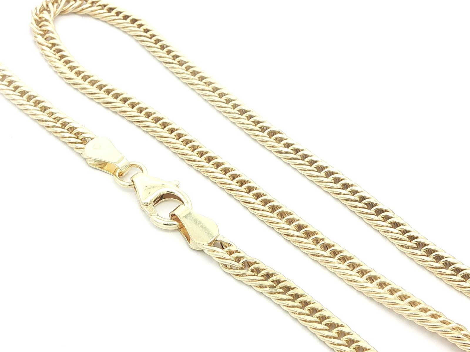 New Italian Classic 14k Yellow Gold 18″ Flat Double Curb Link Chain Necklace