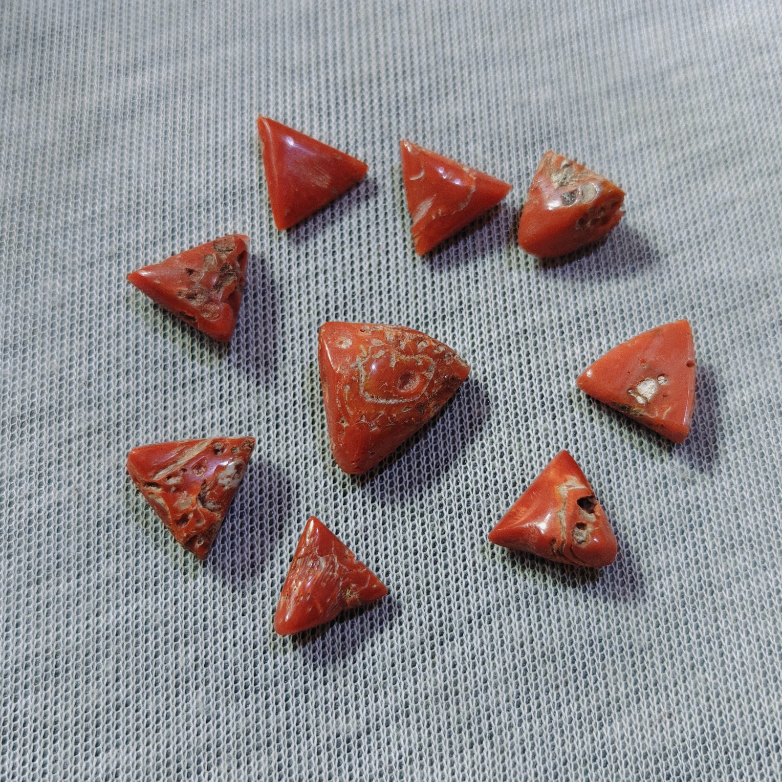 Vintage Natural Italian Coral Cabochon Lot Loose Gemstone Sea Coral Jewelry Maki