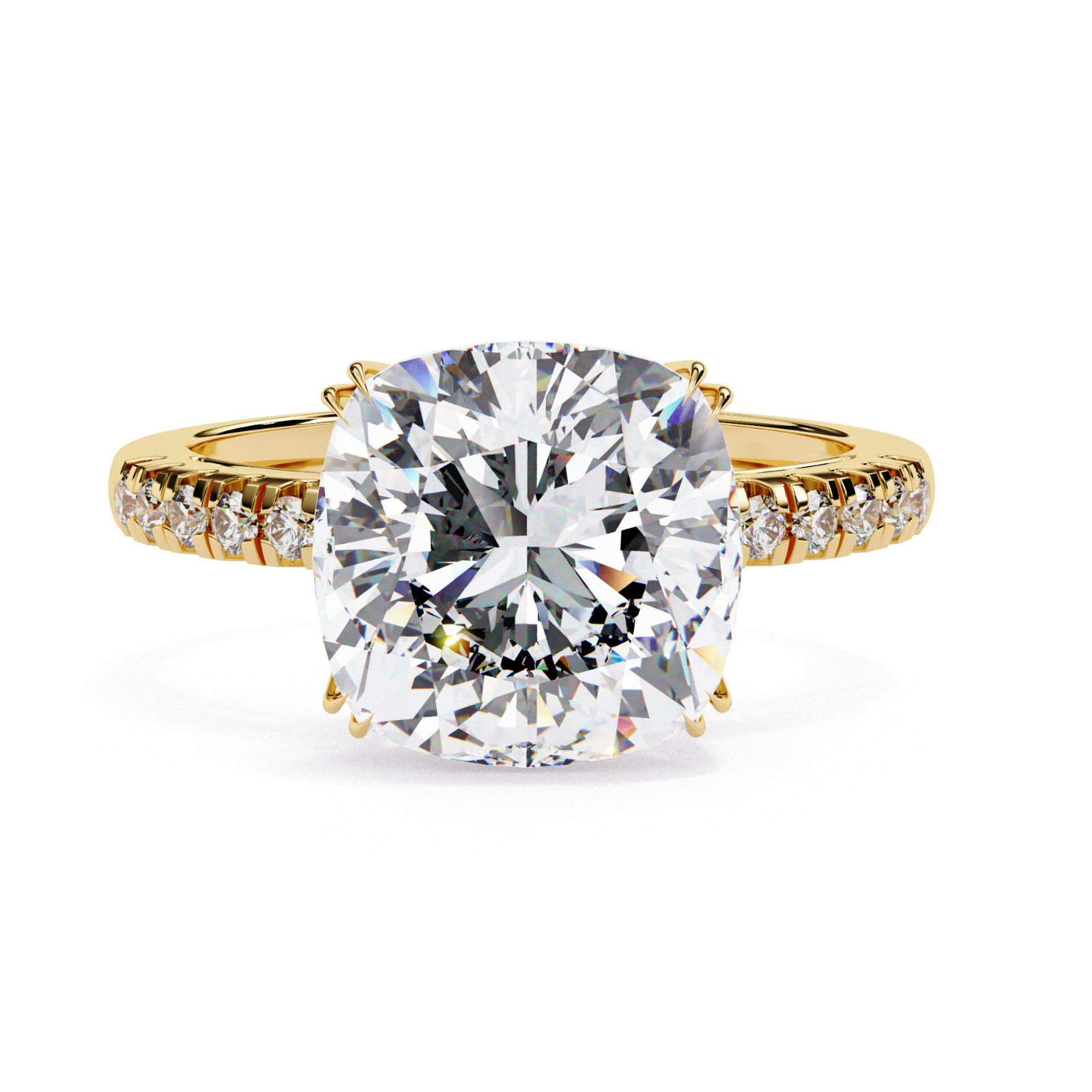 5ct Cushion Cut Moissanite Ring 925 Sterling Silver Gold, Rose Gold Plated Sz. 6